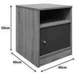 Κομοδίνο Foly Pakoworld με ένα Ντουλάπι σε Λευκή Απόχρωση 40x40x50εκ