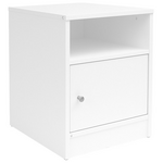 Κομοδίνο Foly Pakoworld με ένα Ντουλάπι σε Λευκή Απόχρωση 40x40x50εκ