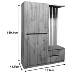 Έπιπλο Εισόδου Zomie Pakoworld σε oak Απόχρωση 131x41.5x180.4εκ