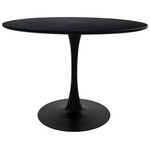 Τραπεζαρία Balou-Parker Pakoworld σετ 5τεμ Μαύρο-Καφέ Φ120x73εκ