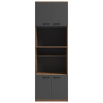 Ντουλάπα Κουζίνας Rowan Pakoworld σε oak-Ανθρακί Απόχρωση 60x42x182εκ