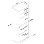 Ντουλάπα Κουζίνας Rowan Pakoworld σε oak-Ανθρακί Απόχρωση 60x42x182εκ