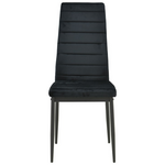 Καρέκλα Parker Pakoworld Βελούδο σε Μαύρη Απόχρωση με Μαύρα Μεταλλικά Πόδια 39.5x48x95εκ