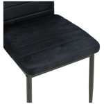 Καρέκλα Parker Pakoworld Βελούδο σε Μαύρη Απόχρωση με Μαύρα Μεταλλικά Πόδια 39.5x48x95εκ