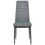 Καρέκλα Parker Pakoworld Βελούδο σε Γκρι Απόχρωση με Μαύρα Μεταλλικά Πόδια 39.5x48x95εκ