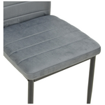 Καρέκλα Parker Pakoworld Βελούδο σε Γκρι Απόχρωση με Μαύρα Μεταλλικά Πόδια 39.5x48x95εκ