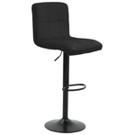 Σκαμπό Μπαρ Remina Pakoworld Πτυσσόμενο Μαύρο Βελούδο-Βάση Μαύρο Μέταλλο 44x44x112εκ