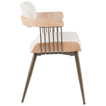 Πολυθρόνα Cameo Pakoworld Μέταλλο Μπρονζέ-White-Wash Ξύλο-Μπέζ Ύφασμα 53x49.5x75.5εκ