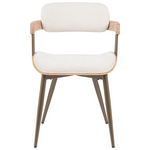 Πολυθρόνα Cameo Pakoworld Μέταλλο Μπρονζέ-White-Wash Ξύλο-Μπέζ Ύφασμα 53x49.5x75.5εκ