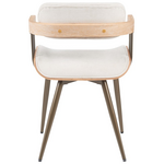 Πολυθρόνα Cameo Pakoworld Μέταλλο Μπρονζέ-White-Wash Ξύλο-Μπέζ Ύφασμα 53x49.5x75.5εκ