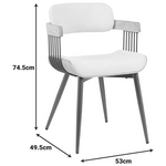 Πολυθρόνα Cameo Pakoworld Μέταλλο Μπρονζέ-White-Wash Ξύλο-Μπέζ Ύφασμα 53x49.5x75.5εκ