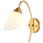 Φωτιστικό Τοίχου-Απλίκα Berak Pakoworld e27 Μέταλλο Χρυσο-Λευκο 10x10x17εκ