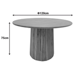 Τραπέζι Tully Pakoworld Μασίφ Ξύλο Ακακίας σε Καρυδί Απόχρωση Φ120x75εκ