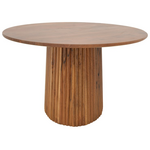 Τραπέζι Tully Pakoworld Μασίφ Ξύλο Ακακίας σε Καρυδί Απόχρωση Φ120x75εκ