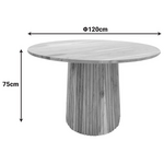 Τραπέζι Tully Pakoworld Μασίφ Ξύλο Ακακίας σε Φυσική Απόχρωση Φ120x75εκ