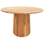 Τραπέζι Tully Pakoworld Μασίφ Ξύλο Ακακίας σε Φυσική Απόχρωση Φ120x75εκ