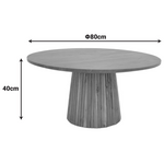 Τραπέζι Σαλονιού Canicule ιi Pakoworld Μασίφ Ξύλο Ακακίας σε Καρυδί Απόχρωση Φ80x40εκ