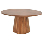 Τραπέζι Σαλονιού Canicule ιi Pakoworld Μασίφ Ξύλο Ακακίας σε Καρυδί Απόχρωση Φ80x40εκ