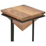 Βοηθητικό Τραπέζι Miles ιι Pakoworld Μασίφ Ξύλο Ακακίας σε Φυσική Απόχρωση με Μαύρα Μεταλλικά Πόδια  29x29x54εκ