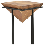 Βοηθητικό Τραπέζι Miles ιι Pakoworld Μασίφ Ξύλο Ακακίας σε Φυσική Απόχρωση με Μαύρα Μεταλλικά Πόδια  29x29x54εκ