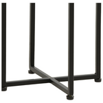 Βοηθητικό Τραπέζι Miles ιι Pakoworld Μασίφ Ξύλο Ακακίας σε Φυσική Απόχρωση με Μαύρα Μεταλλικά Πόδια  29x29x54εκ