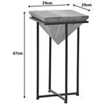 Βοηθητικό Τραπέζι Miles ιι Pakoworld Μασίφ Ξύλο Ακακίας σε Φυσική Απόχρωση με Μαύρα Μεταλλικά Πόδια  29x29x54εκ