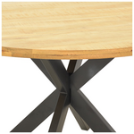 Τραπέζι Royalty i Pakoworld Μασίφ Ξύλο Mango 4εκ σε Φυσική Απόχρωση-Πόδι Μεταλλικό Μαύρο Φ130x77εκ