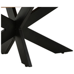 Τραπέζι Royalty i Pakoworld Μασίφ Ξύλο Mango 4εκ σε Φυσική Απόχρωση-Πόδι Μεταλλικό Μαύρο Φ130x77εκ