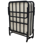 Κρεβάτι Πτυσσόμενο με Στρώμα Kamu Pakoworld σε Μαύρη Απόχρωση 75x190εκ