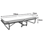 Κρεβάτι Πτυσσόμενο με Στρώμα Kamu Pakoworld σε Μαύρη Απόχρωση 75x190εκ