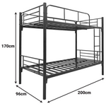 Κρεβάτι-Κουκέτα Belit Pakoworld Μεταλλικό σε Μαύρη Απόχρωση 90x190εκ