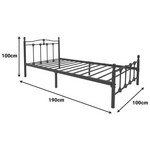 Κρεβάτι Wotso Pakoworld Μεταλλικό σε Μαύρη Απόχρωση 90x190εκ