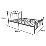 Κρεβάτι Wotso Pakoworld Μεταλλικό σε Μαύρη Απόχρωση 150x200εκ