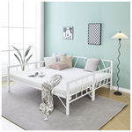 Κρεβάτι-Καναπές Remmie Pakoworld Μέταλλο Λευκό 90x190εκ