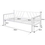 Κρεβάτι-Καναπές Remmie Pakoworld Μέταλλο Λευκό 90x190εκ