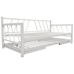 Κρεβάτι-Καναπές Remmie Pakoworld Μέταλλο Λευκό 90x190εκ