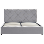 Κρεβάτι Dreamie Pakoworld με Αποθηκευτικό Χώρο Βελούδο Γκρι 160x200εκ