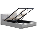 Κρεβάτι Huga Pakoworld με Αποθηκευτικό Χώρο Βελούδο Γκρι 160x200εκ