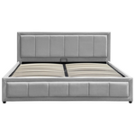 Κρεβάτι Huga Pakoworld με Αποθηκευτικό Χώρο Βελούδο Γκρι 160x200εκ
