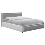 Κρεβάτι Huga Pakoworld με Αποθηκευτικό Χώρο Βελούδο Γκρι 160x200εκ