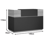 Γραφείο Reception Lotus Pakoworld σε Χρώμα Φυσικό - Ανθρακί 140x70x110εκ