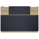 Γραφείο Reception Lotus Pakoworld σε Χρώμα Φυσικό - Ανθρακί 200x70x110εκ