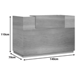 Γραφείο Reception Lotus Pakoworld σε Χρώμα Φυσικό 140x70x110εκ