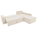 Γωνιακός Καναπές-Κρεβάτι Αναστρέψιμος Venzie Pakoworld Ύφασμα σε Μπεζ Απόχρωση 283x214x83εκ