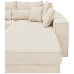 Γωνιακός Καναπές-Κρεβάτι Αναστρέψιμος Venzie Pakoworld Ύφασμα σε Μπεζ Απόχρωση 283x214x83εκ