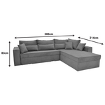 Γωνιακός Καναπές-Κρεβάτι Αναστρέψιμος Venzie Pakoworld Ύφασμα σε Μπεζ Απόχρωση 283x214x83εκ