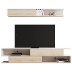 Σύνθετο Σαλονιού Brick Pakoworld σε oak-Κρεμ Απόχρωση 240x40x50.4εκ