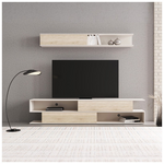 Σύνθετο Σαλονιού Brick Pakoworld σε oak-Κρεμ Απόχρωση 240x40x50.4εκ