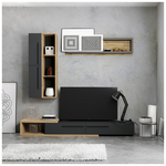 Σύνθετο Σαλονιού Calvados Pakoworld σε oak-Ανθρακί Απόχρωση