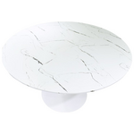 Τραπεζαρία Balou-Parker Pakoworld σετ 5τεμ Λευκό-Μπεζ Φ100x73εκ